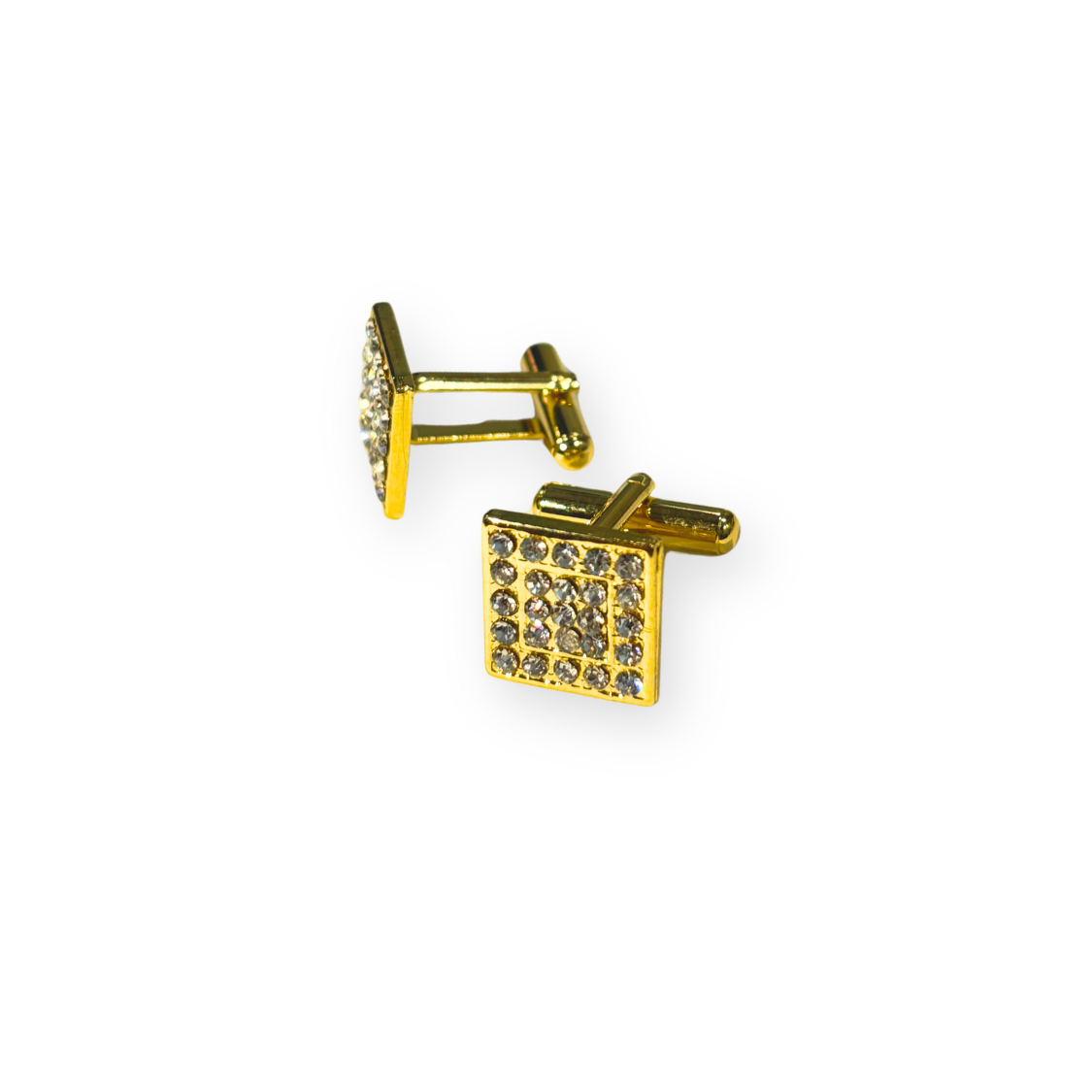 Cufflinks for Men Golden with Diamond Crystal