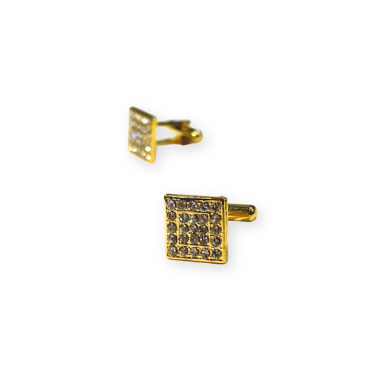 Cufflinks for Men Golden with Diamond Crystal