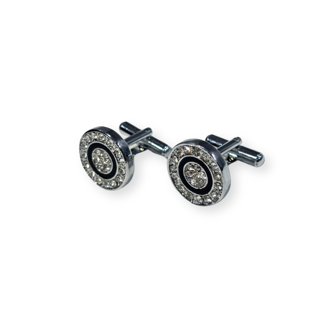 Cufflinks for Men Silver with Diamond Crystal