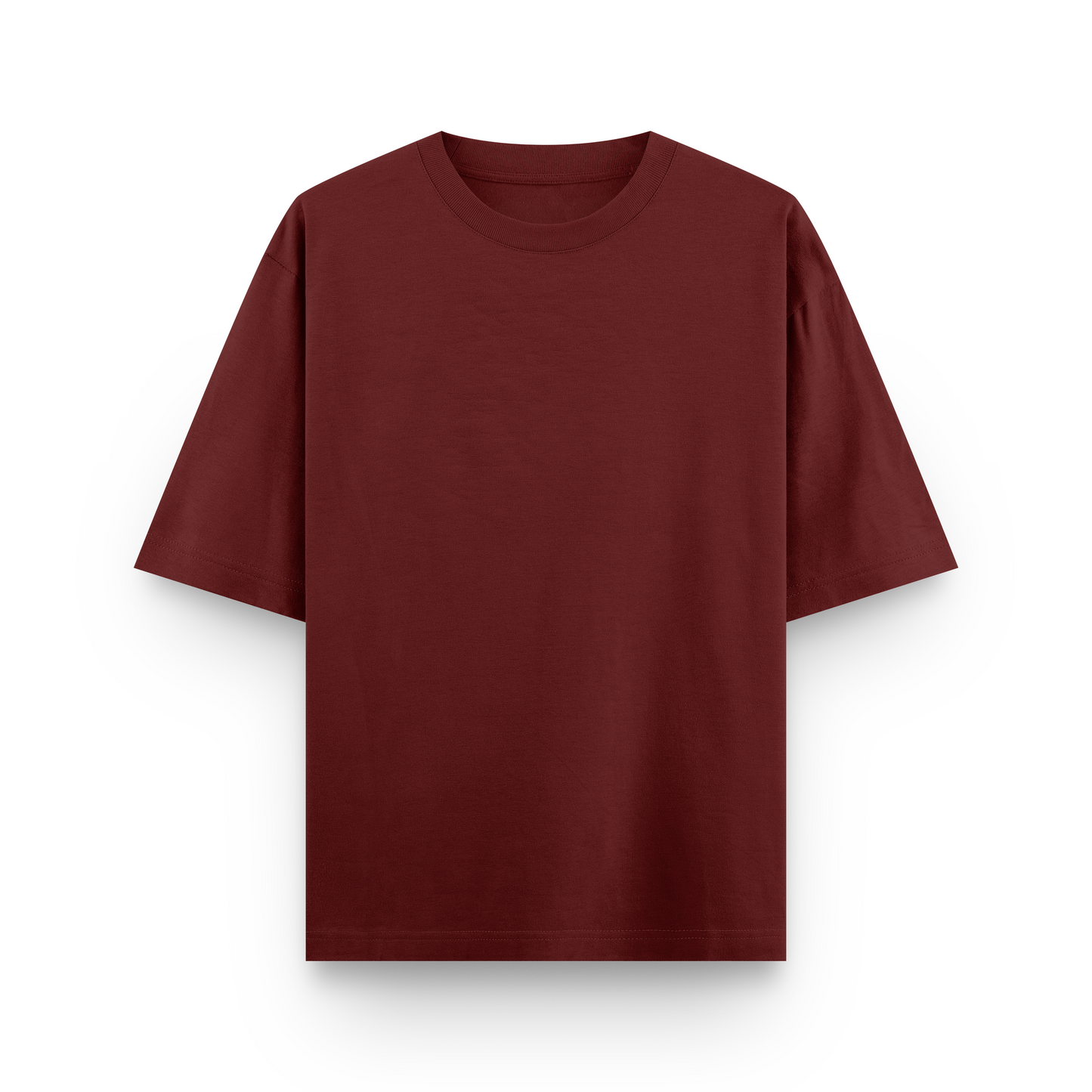 Maroon Prime Layers Solid Long Oversize Tee