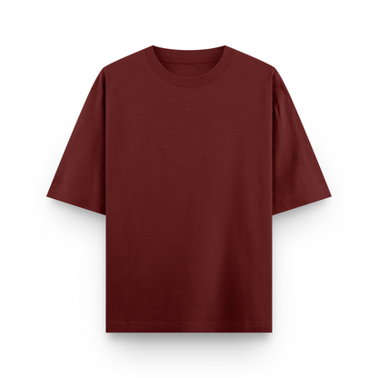 Maroon Prime Layers Solid Long Oversize Tee