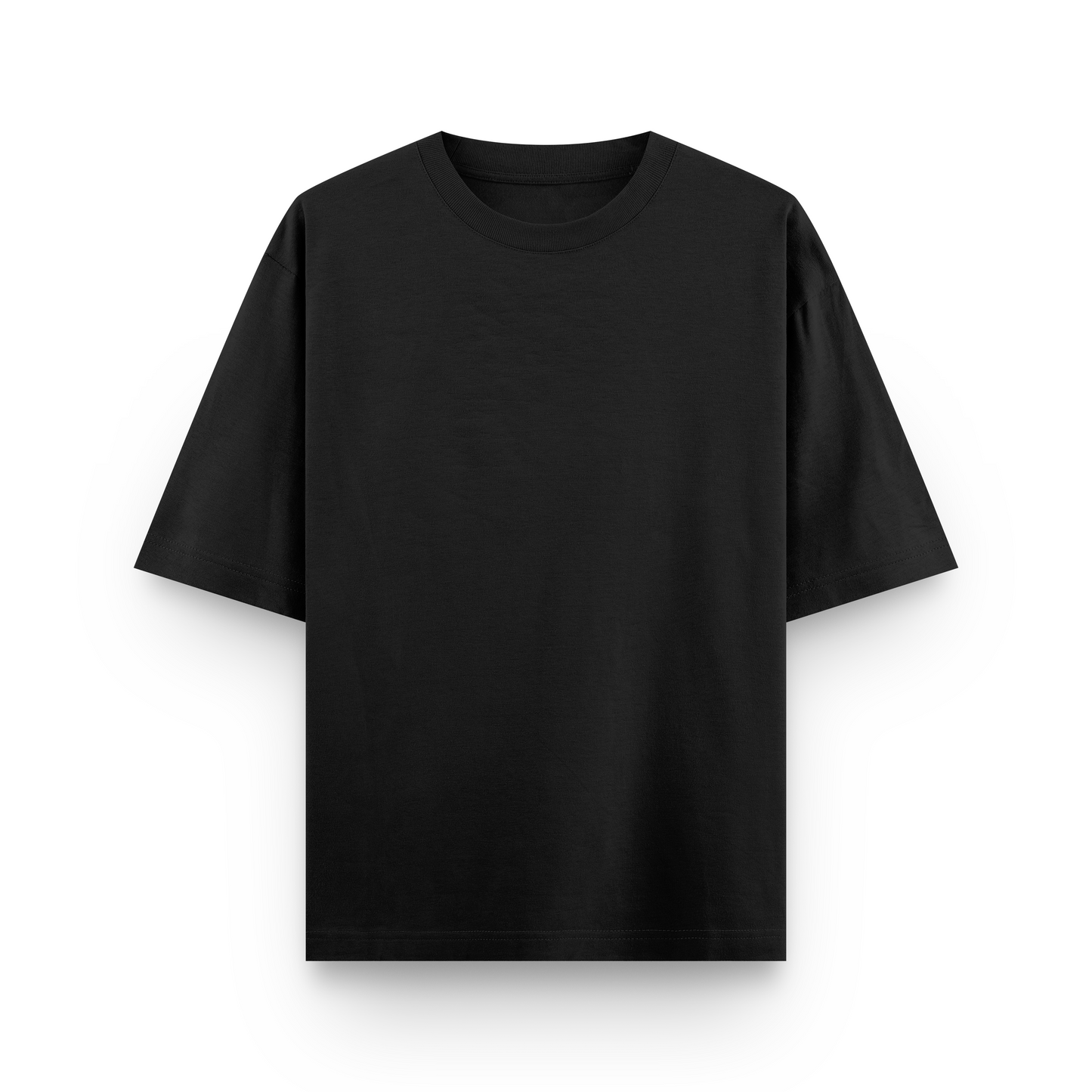 Black Prime Layers Solid Long Oversize Tee