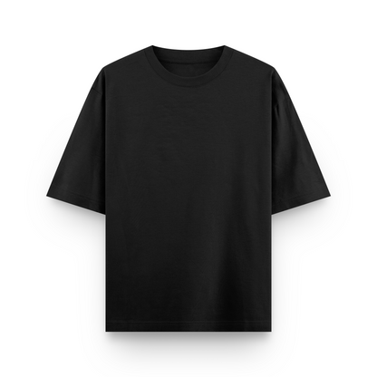 Black Prime Layers Solid Long Oversize Tee