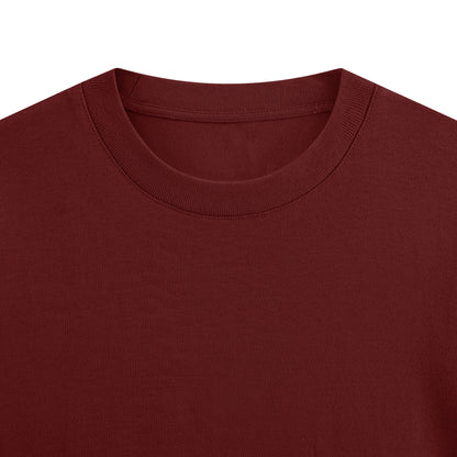 Maroon Prime Layers Solid Long Oversize Tee
